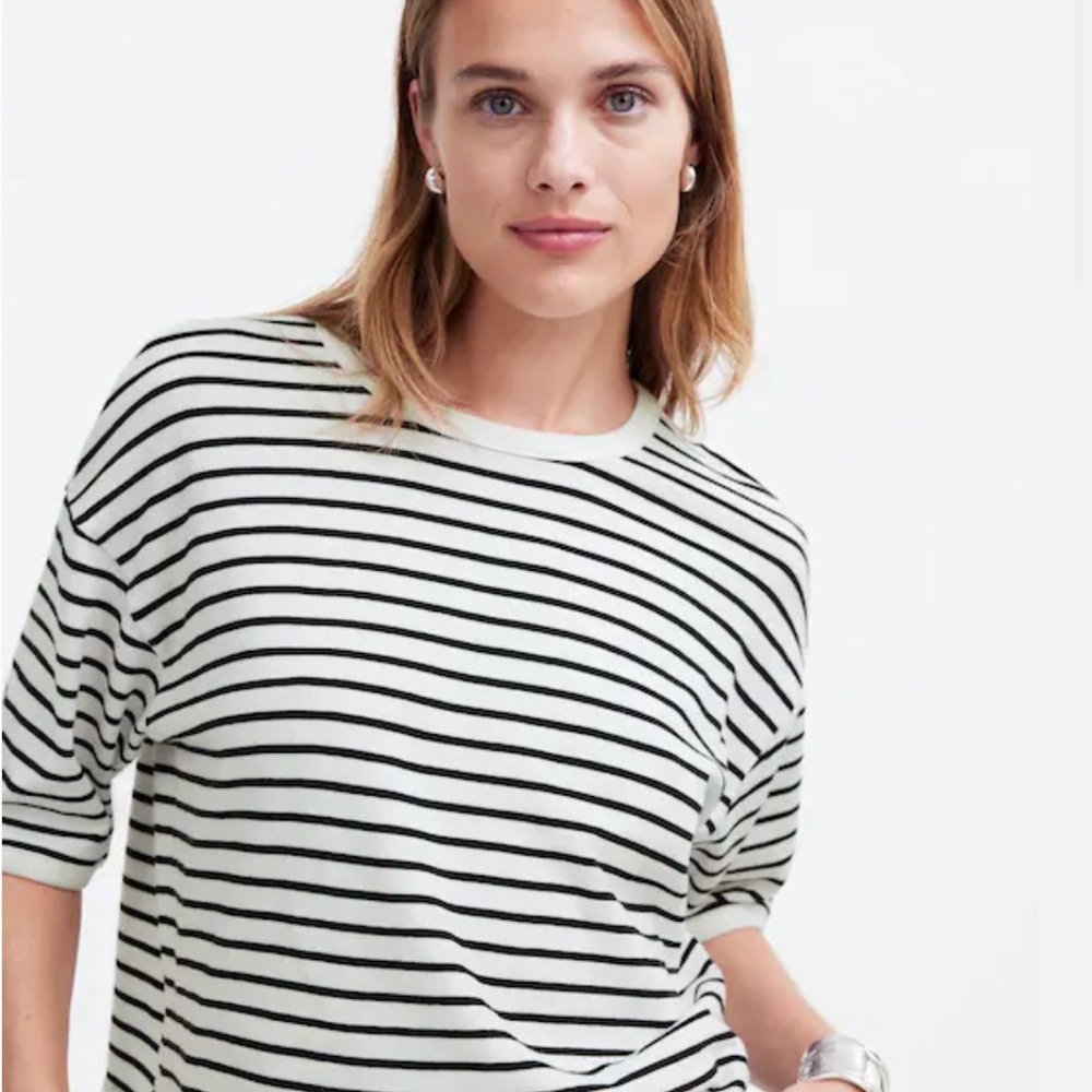 Madewell Black and White Striped Tee